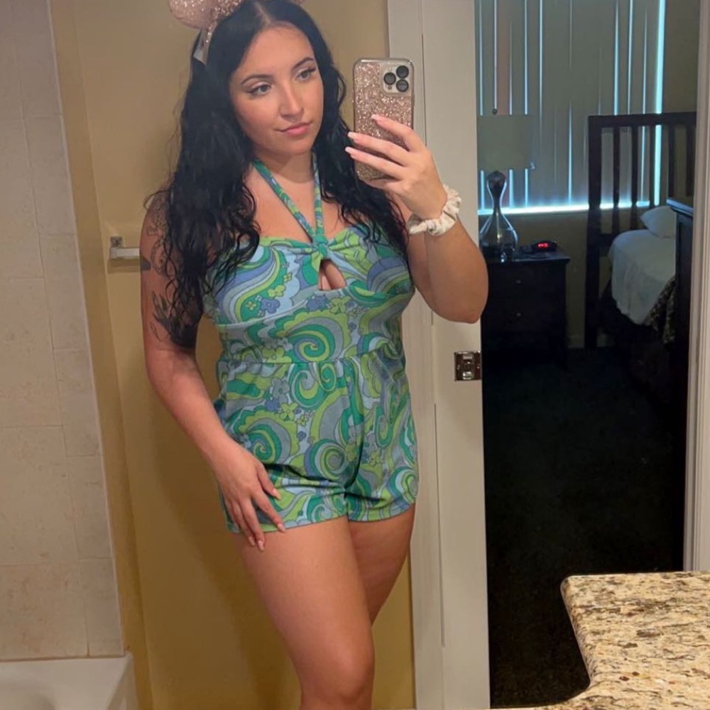 70s vibe terry cloth romper